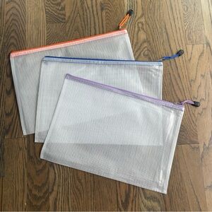 Set of 3 Mesh Zipper Pouches